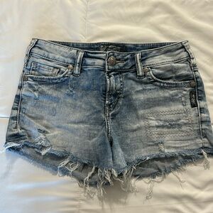 Silver Aiko style jean shorts
